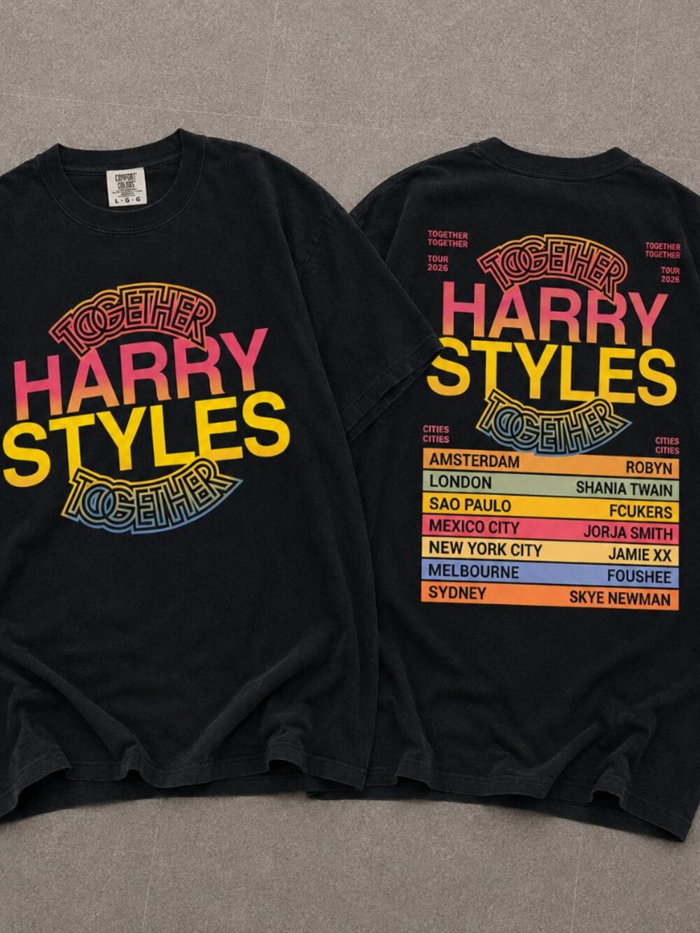 Harry Styles Together Together Tour 2026 Retro Concert Graphic Comfort Color Tee